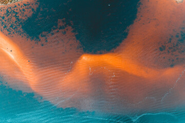 Wall Mural - Aerial view of the vibrant colours of sea