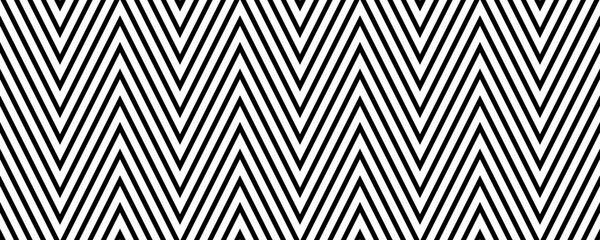 Wall Mural - Zig zag seamless pattern. Black white herringbone ornament background. Repeating chevron motif texture with diagonal lines. Vector illustration