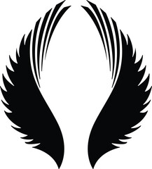 Wings logo. Vector tattoo design of a wings, silhouette of pair wings