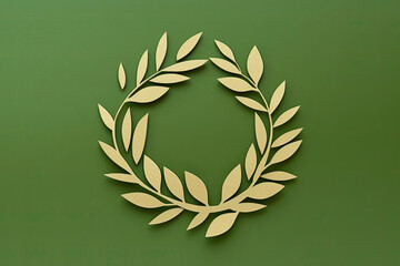 Wall Mural - Green recycle icon eco papercut nature concept.AI Generative