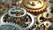 interconnected gears or cogs to symbolize the automation of different sales processes working together. generative AI