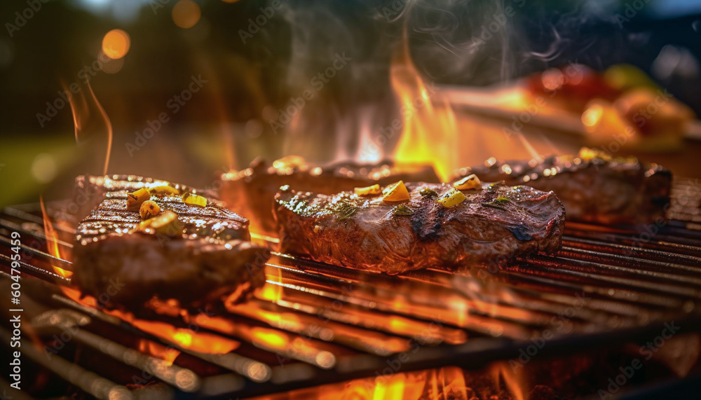 Grill Mat Steak Cooking photo