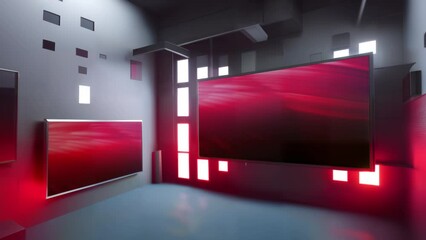 Wall Mural - Sleek and Stylish: 3D Virtual Set Background Loop