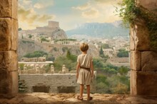 Child Ancient Greek City. Generate Ai