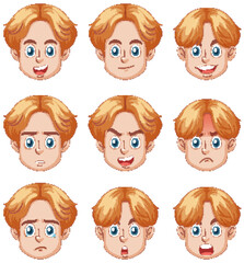 Sticker - Emotional Expressions of Puberty Boy