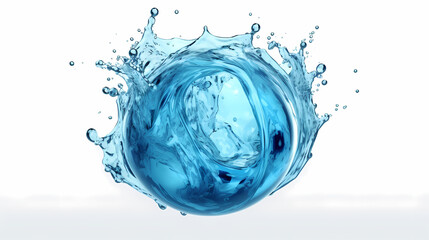 Wall Mural - Isolated liquid water splash in sphere shape