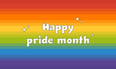 Wall Mural - Happy pride month banner. Rainbow colored background.