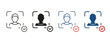 © Toxa2x2 - Biometric Identification Technology Symbol Collection. Facial Recognition Pictogram. Verification Sign. Scan Face ID on Smartphone Line and Silhouette Icon Set. Isolated Vector Illustration