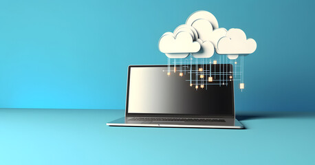 Cloud data storage, database concept illustration. AI generated