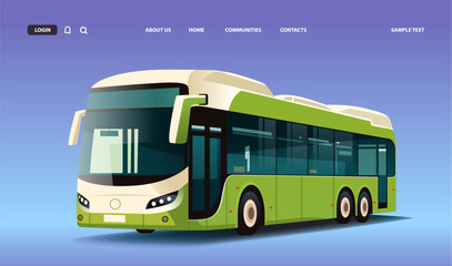 Wall Mural - city bus vehicle modern public transport urban and countryside traffic comfortable moving concept