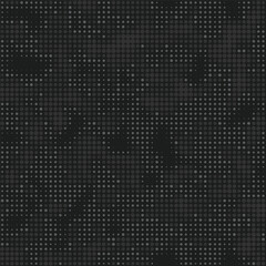 Sticker - Fashionable digital dark camouflage pattern. Stylish military print for fabric, seamless monochrome background. Urban camo halftone dots black texture. Vector textile graphics