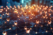 © tilialucida - A bunch of lights that are connected to each other. Generative AI. Social networks, horizontal networking, community concept.