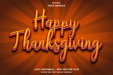 Wall Mural - Happy Thanksgiving 3D Editable Text Effect