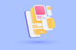 3D Application Development and UI-UX design Concept, Smartphone app design layout interface. 3D Vector illustration