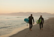 © KOTO - Older surfers carrying boards on beach