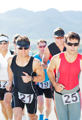 Canvas Print - Runners in race on rural road