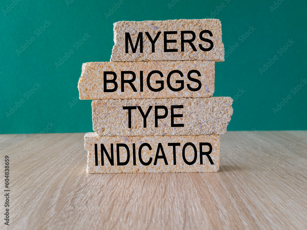 MBTI Myers Briggs type indicator symbol. Concept words MBTI Myers ...