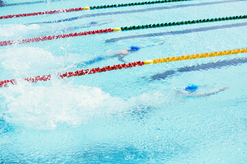 Wall Mural - Swimmers racing in pool