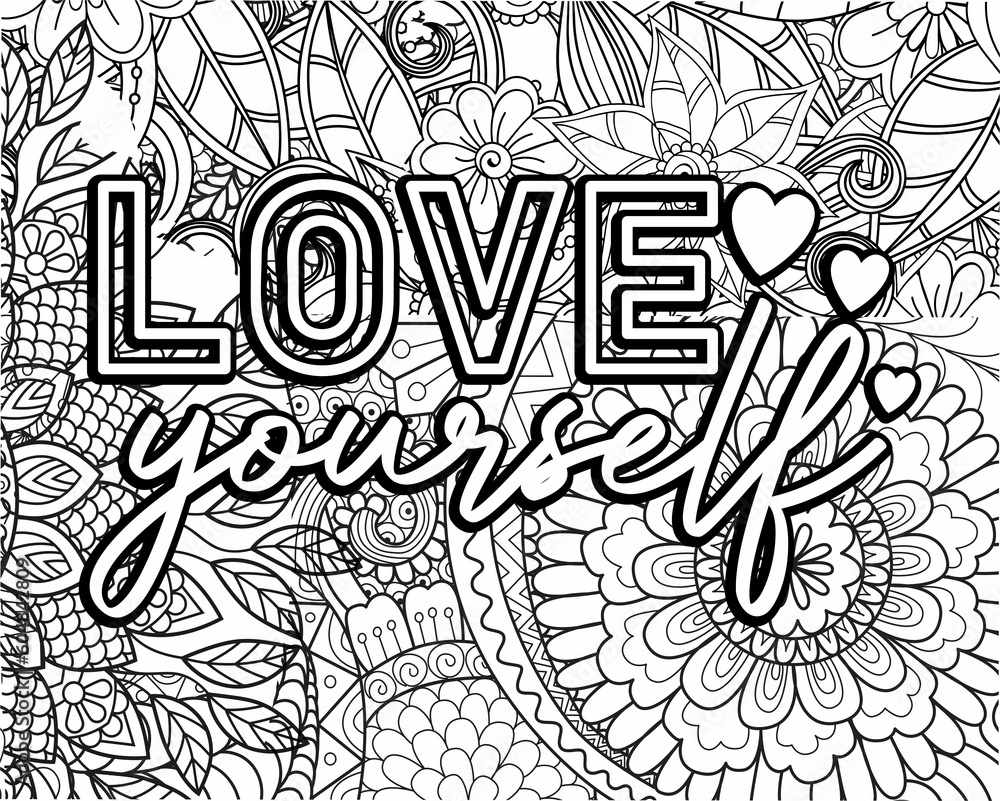 motivational quotes coloring pages design .inspirational words coloring  book pages design. Stock Illustration | Adobe Stock, image size:1000x801