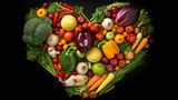 Fototapeta Kuchnia - vegetables and fruits Generative AI Illustration.
