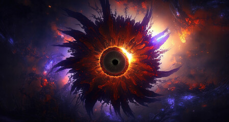 Wall Mural - a science inspired black hole in space, cern style, generative ai technology
