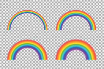 Wall Mural - Blurred rainbow set different width. Vector