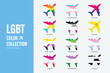 © Atstock Productions - Sexual identity color symbols in airplane shape collection for pride travel concept including LGBT, transgender, lesbian, non-binary, bisexual and more