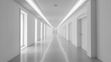 Fototapeta Perspektywa 3d - Symmetrical Lines Of A Minimalist Corridor. Generative AI