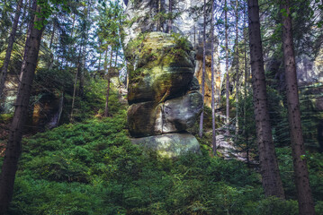 Poster - Rock formation in Adrspach-Teplice Rocks national park in Czech Republic