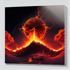 Wall Mural - image of a hot planet. generative ai.