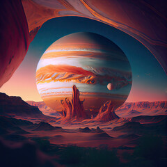 Wall Mural - planet in space. generative ai.