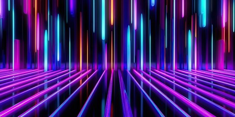 Wall Mural - vibrant technology neon colorful background, generative ai