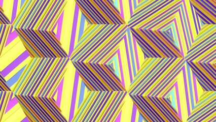 Poster - Abstract pattern of cubes in isometric projection 3d rendering loop animation 4K