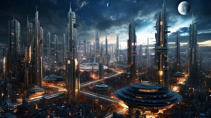futuristic city, generative ai