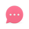 Thinking speech bubble social media chat message pink 3d icon realistic vector illustration