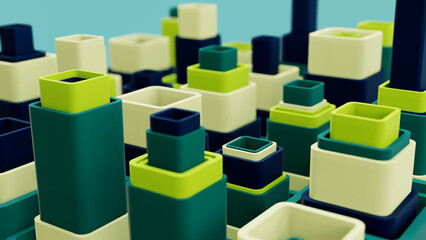 3d background abstract. Satisfying abstract animation.  Motion geometric cubes. 8k image Art Work Seamless