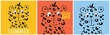 Leopard cool summer t-shirt print set. African animal with slogan. Hellow summer. Gipard beach