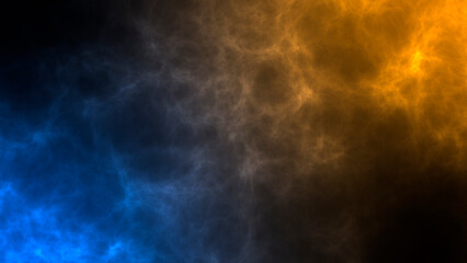 Wall Mural - abstract blue and orange gradient smoke energy background, fire versus water concept