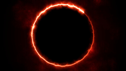 Wall Mural - abstract red energy glowing circle
