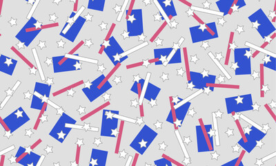 Leinwandbilder - Abstract seamless geometric pattern. USA flag pattern. Geometric vector image.