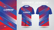 blue red shirt soccer football sport jersey template design mockup