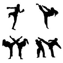 Silhouettes Of Karate