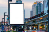 Fototapeta Paryż - Big Blank billboard with copy space for your text message or content in center of city.