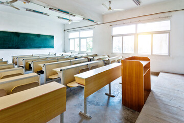 Empty classroom in an university