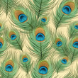 Peacock feathers seamless repeat pattern [Generative AI]
