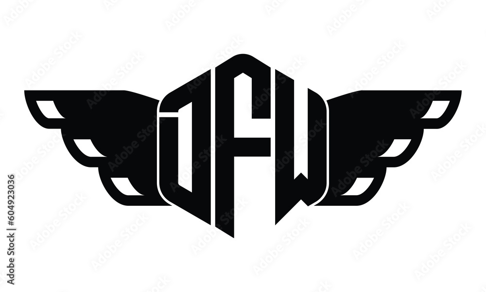 DFW three letter iconic logo design vector template. isolated, elegant ...