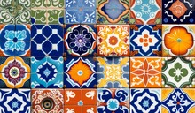 Seamless Colorful Patchwork Moroccan Tile. Motifs Majolica Pottery Tile. Portuguese And Spain Decor Wall And Floor Ceramic Tile Design, Generative AI