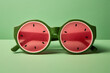 Watermelon summer holiday fashion sunglasses. Generative ai