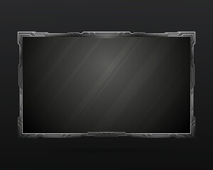 Wall Mural - Futuristic metal border live stream webcam overlay screen gui panel frame