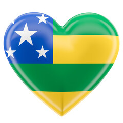 Wall Mural - Flag of the Brazilian state of Sergipe in the shape of a heart in 3d render